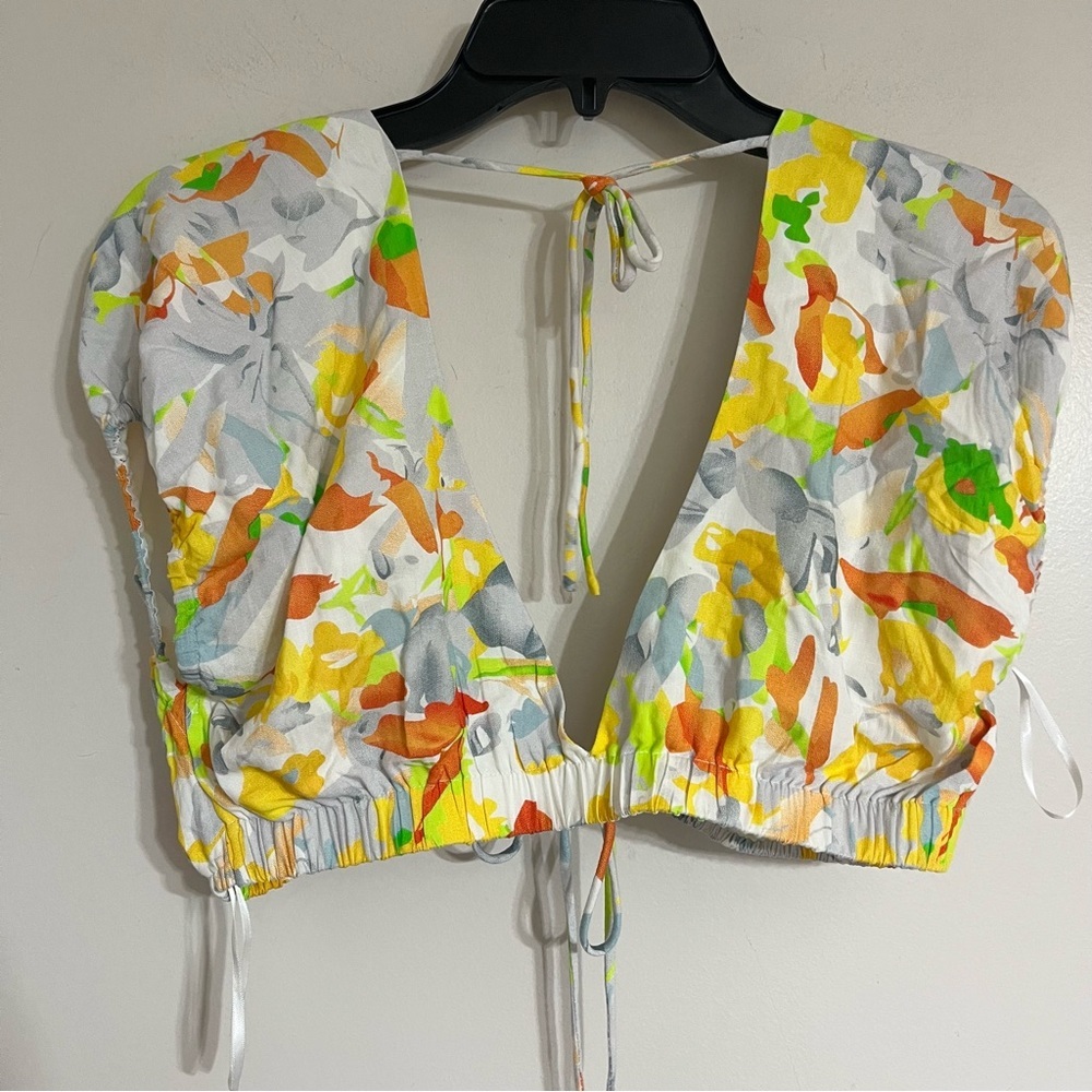 Women's Hello Molly Clouded Crop‎ Top Floral Print Size Medium - Picture 5 of 8